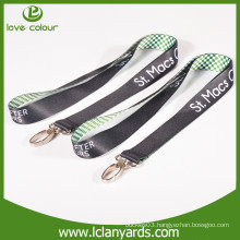 Popular airlines buckle polyester material black plain lanyard